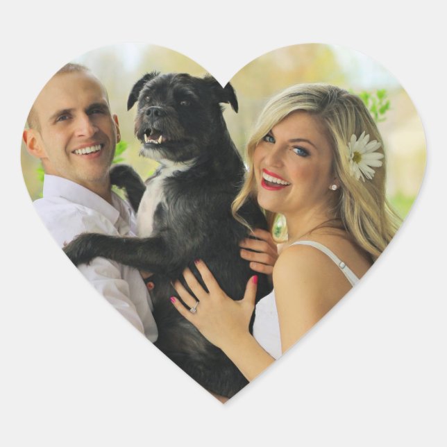 Custom Personalized Photo Heart Sticker (Front)