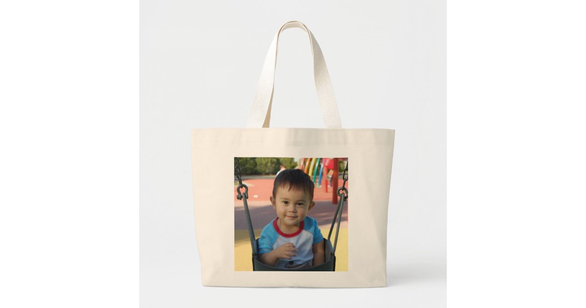 Custom Personalized Photo Large Tote Bag Zazzle