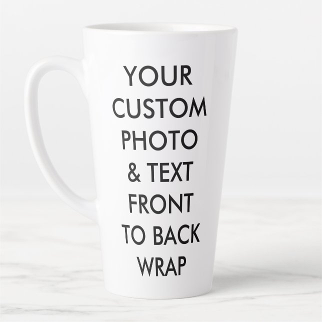 Custom Personalized PHOTO LATTE MUG LARGE 17oz (Left)