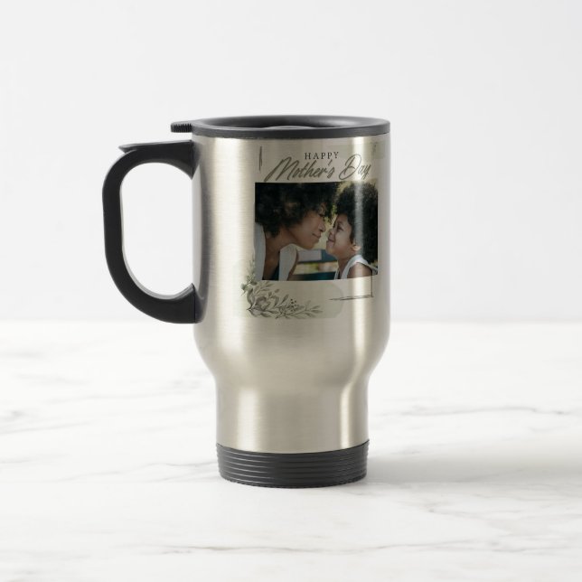 Custom personalized photo mother's day  travel mug (Left)