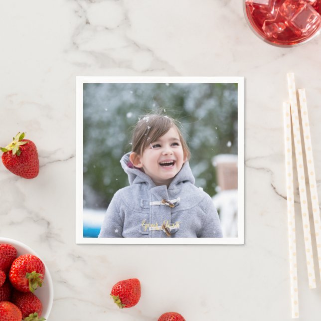 Custom Personalized Photo Party Cocktail Paper Napkins (Insitu)