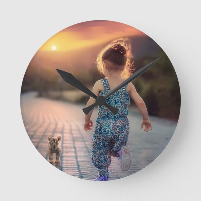 Custom Personalized Photo  Round Clock (Front)
