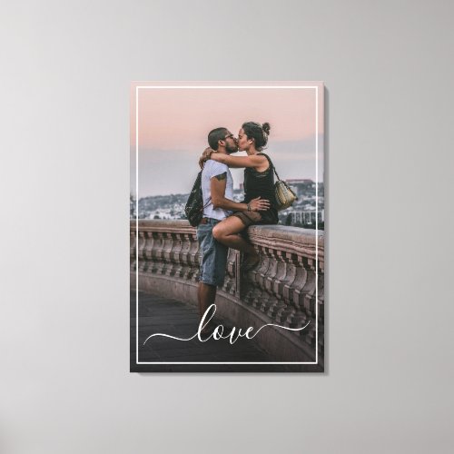 Custom Personalized Photo Simple Love Quote Text Canvas Print