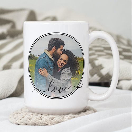 Custom Personalized Photo Simple Love Quote Text Coffee Mug