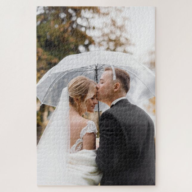 Custom Personalized Photo Simple Love Quote Text J Jigsaw Puzzle (Vertical)