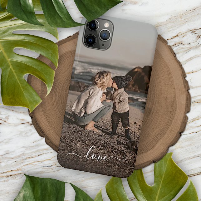 Custom Personalized Photo Simple Love Text Case-Mate iPhone Case (Creator Uploaded)