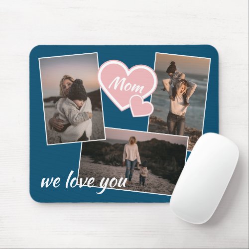 Custom Personalized Photo Simple Mom Text Mouse Pad