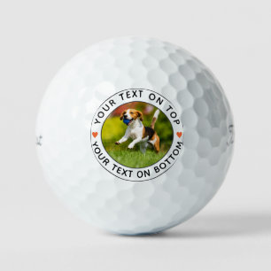 Custom Personalized Photo Simple Text Golf Balls
