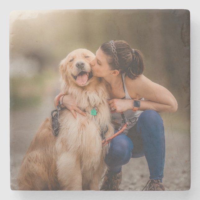 Custom Personalized Photo  Stone Coaster (Front)
