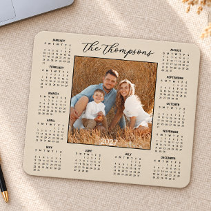 Custom Personalized Photo Template 2027 Calendar Mouse Pad