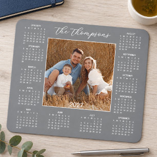 Custom Personalized Photo Template 2027 Calendar Mouse Pad