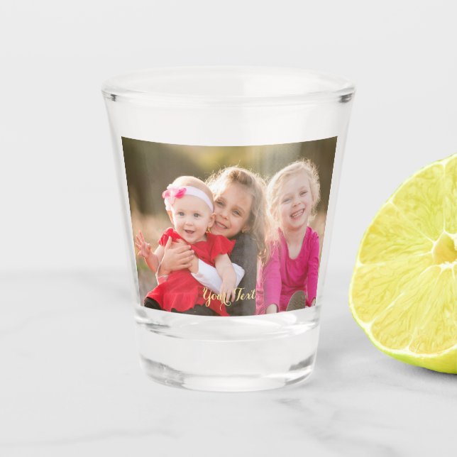 Custom Personalized Photo Text Wedding Graduation Shot Glass (Front)