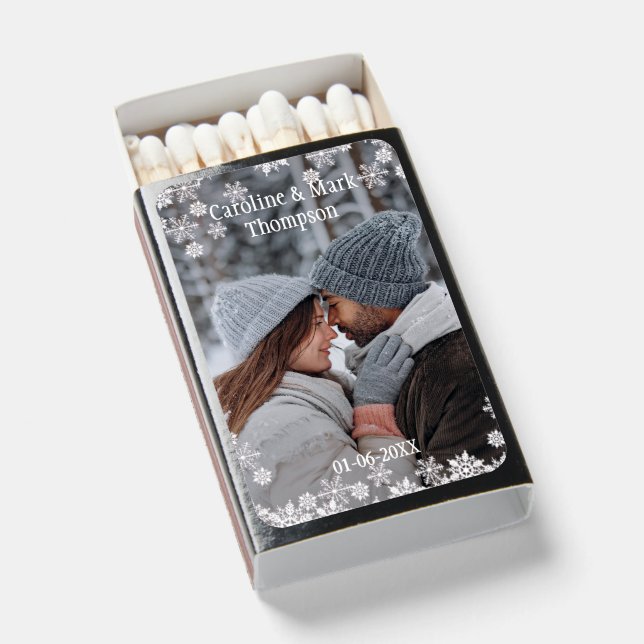 Custom Personalized Photo Winter Season Snow Style Matchboxes (Front Open)