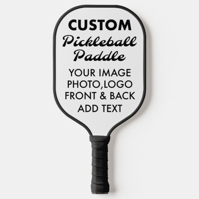 Custom personalized PICKLEBALL PADDLE Blank, BLACK (Front)