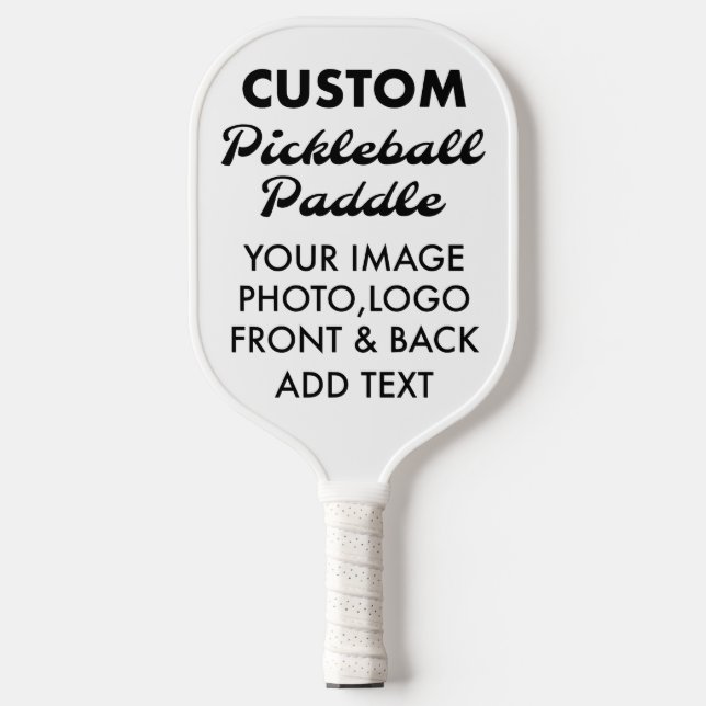 Custom personalized PICKLEBALL PADDLE Blank, WHITE (Front)