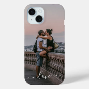 Custom Personalized Picture Simple Love Quote Text iPhone 15 Case