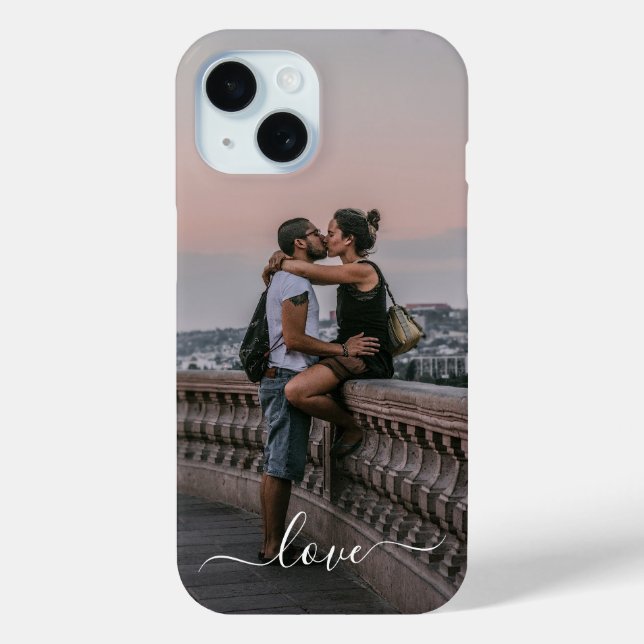 Custom Personalized Picture Simple Love Quote Text Case-Mate iPhone Case (Back)