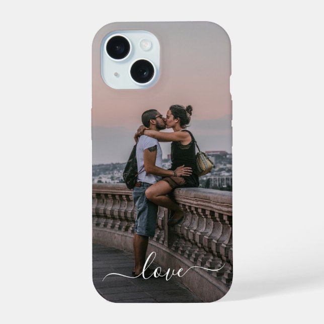 Custom Personalized Picture Simple Love Quote Text Iphone Case (Back)