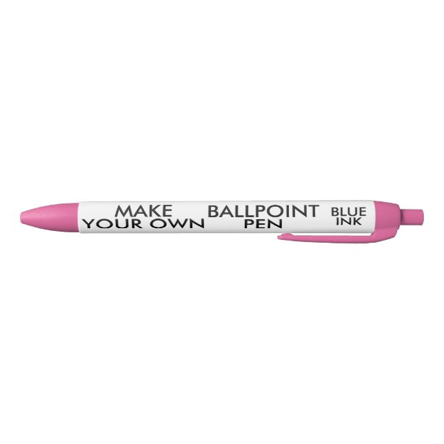 Custom Personalized PINK Ballpoint Pens - Blue Ink (Bottom)