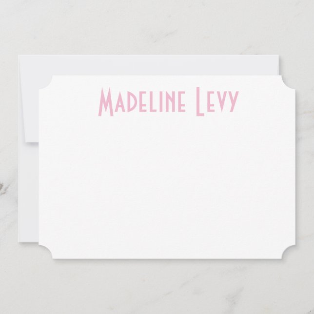 Custom Personalized Pink Notecards with name (Front)