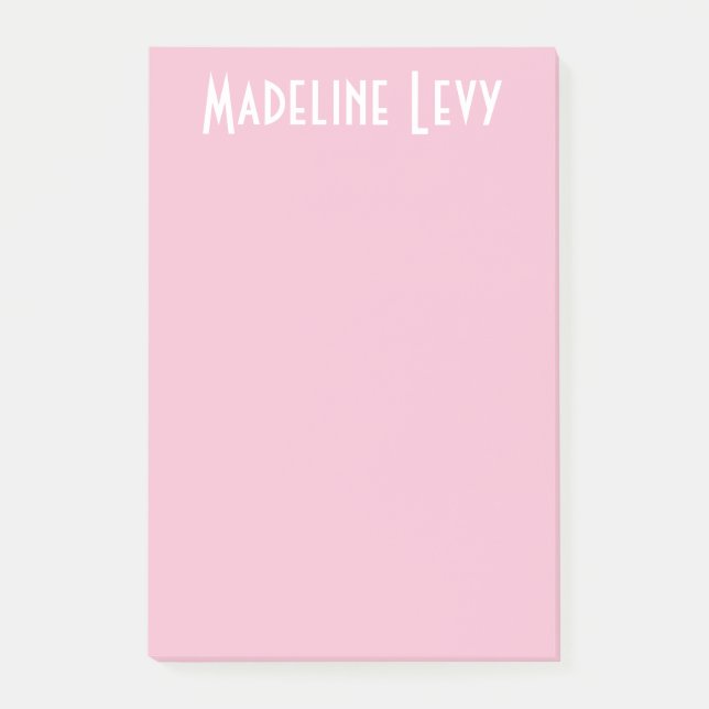 Custom Personalized Pink Post its  with name Post-it Notes (Front)