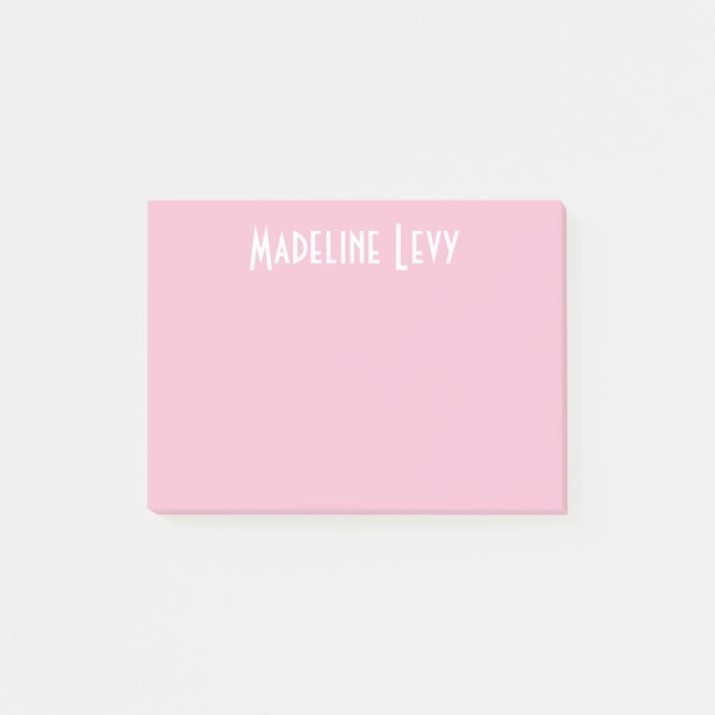 Custom Personalized Pink Post its  with name Post-it Notes (Front)