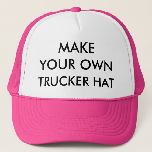 Custom Personalized PINK  WHITE TRUCKER HAT