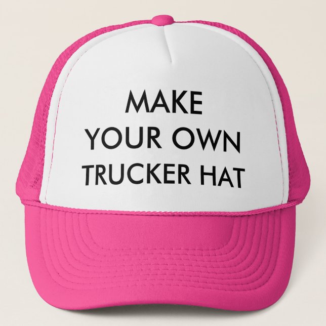 Custom Personalized PINK & WHITE TRUCKER HAT (Front)