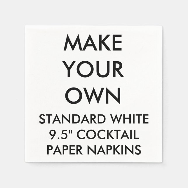 Custom Personalized Plain Cocktail Paper Napkins (Front)