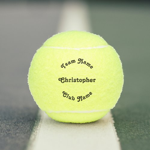 Custom Personalized Player Team Coach Club Name Tennis Balls
