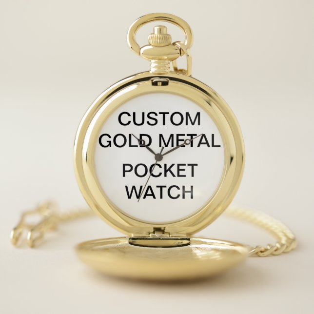 Custom Personalized Pocket Watch - 2" Gold Alloy (Inside)