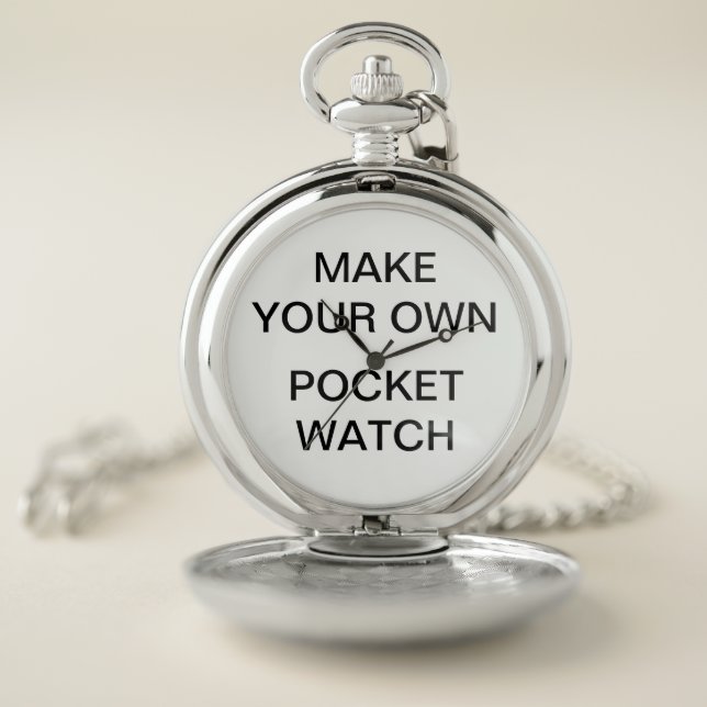 Custom Personalized Pocket Watch - 2" Silver Alloy (Inside)