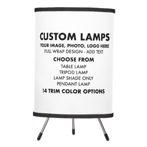 Custom personalized POLYESTER Shade TRIPOD Lamp