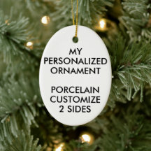 Custom Personalized PORCELAIN OVAL PHOTO ORNAMENT