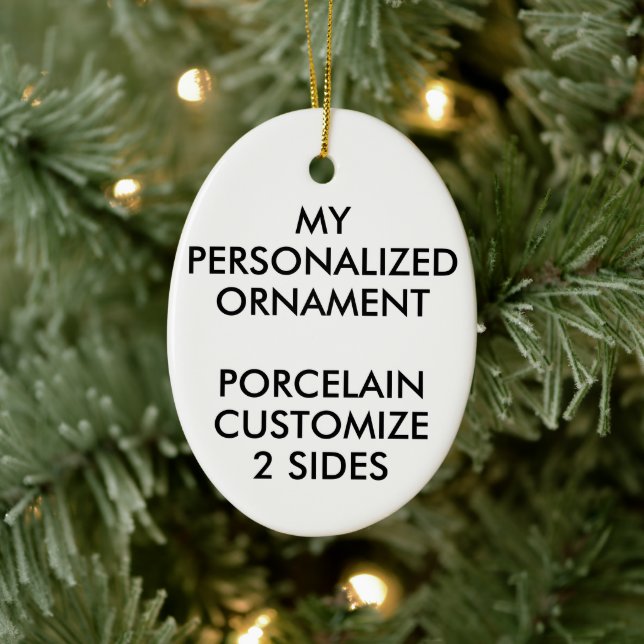 Custom Personalized PORCELAIN OVAL PHOTO ORNAMENT (Tree)