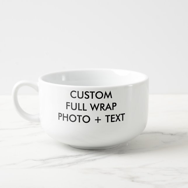 Custom Personalized PORCELAIN PHOTO SOUP MUG 28oz (Right)