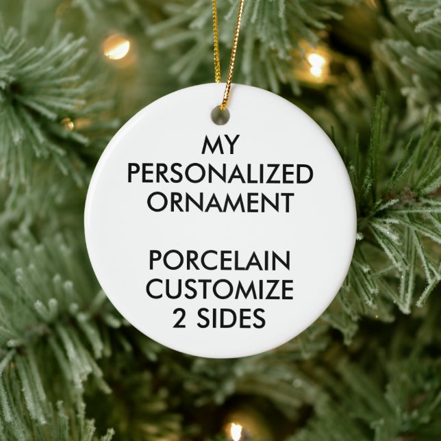 Custom Personalized PORCELAIN ROUND PHOTO ORNAMENT (Tree)
