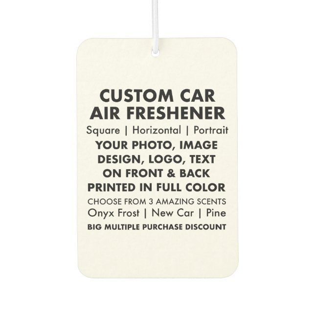 Custom Personalized PORTRAIT CAR AIR FRESHENER (Front)