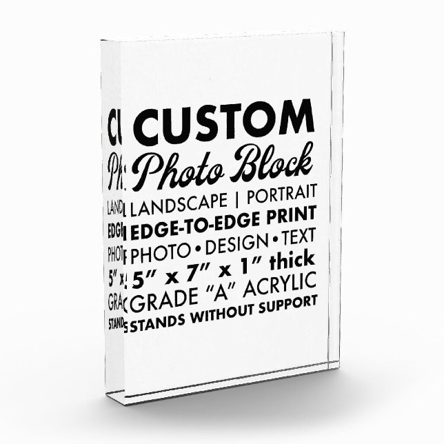 Custom Personalized Portrait Photo Paperweight Block (Left)