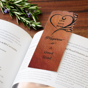 Custom Personalized Printed Leather Effect Bookmarks