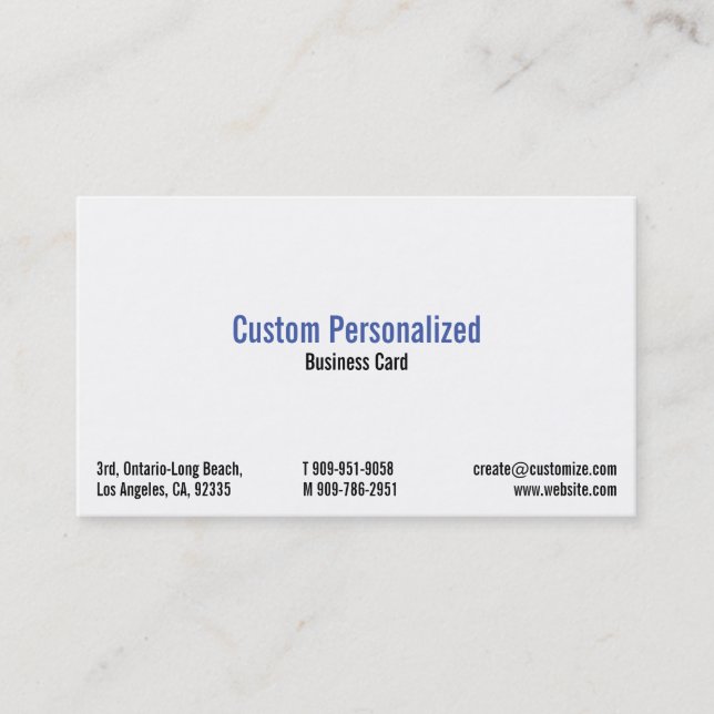 Custom Personalized Professional Business Card (Front)