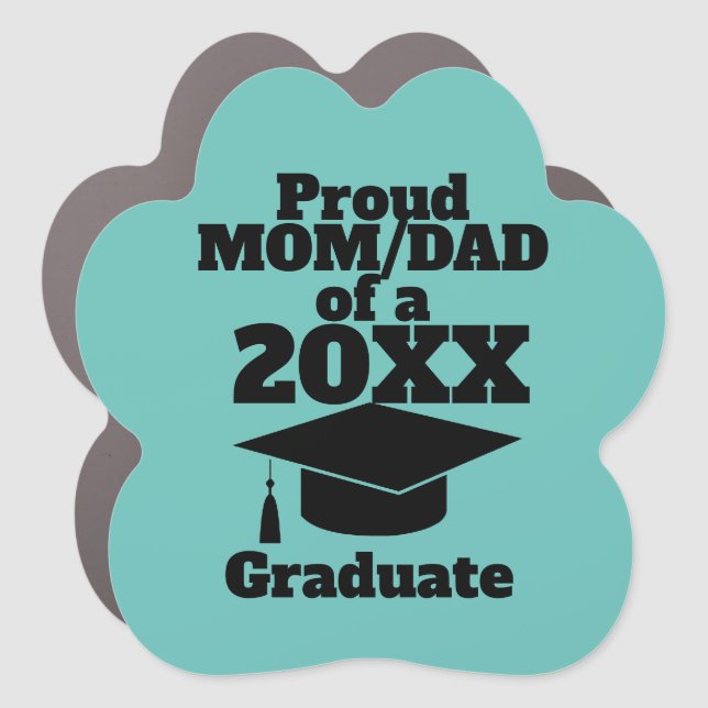 Custom Personalized Proud Parent of Graduate Car Magnet (Front)