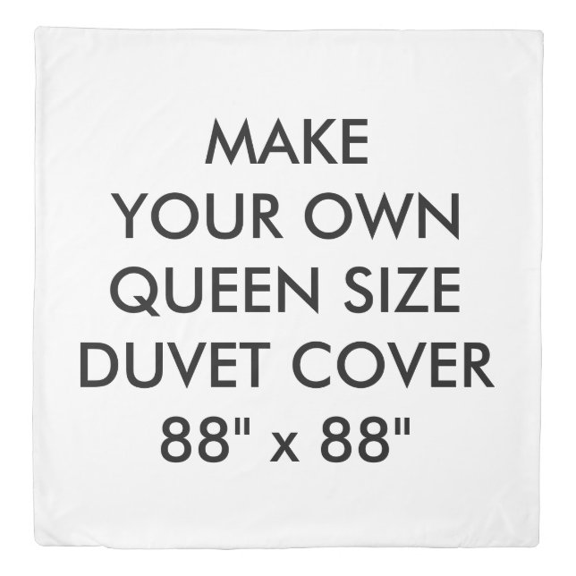 Custom Personalized Queen Size Duvet Cover 88" W. (Front)