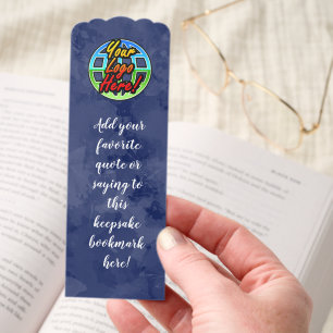 Custom Personalized Quote Saying Photo Logo Blue Bookmarks