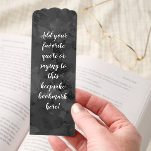 Custom Personalized Quote Saying Script Black Bookmarks