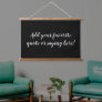 Custom Personalized Quote Saying Script Black Sign Hanging Tapestry