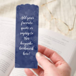 Custom Personalized Quote Saying Script Dark Blue Bookmarks