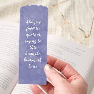 Custom Personalized Quote Saying Script Purple Bookmarks