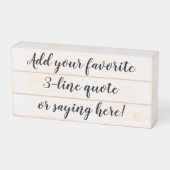 Custom Personalized Quote Saying Script Slat Wooden Box Sign (Angled Horizontal)