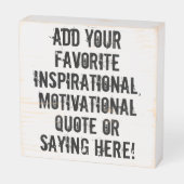 Custom Personalized Quote Saying Vintage Square Wooden Box Sign (Angled Horizontal)